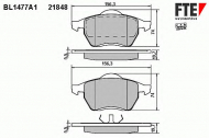 Комплект тормозных колодок FTE BL1477A1