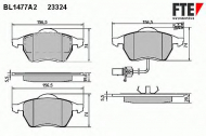 Комплект тормозных колодок FTE BL1477A2