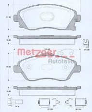 Комплект тормозных колодок METZGER 0774.60
