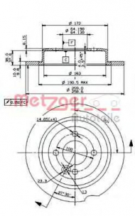 Тормозной диск METZGER 14823 V