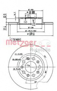 Тормозной диск METZGER 14874 V