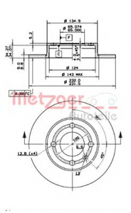 Тормозной диск METZGER 14907