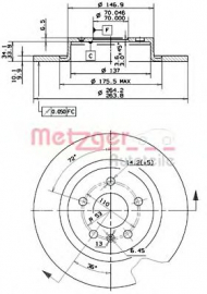 Тормозной диск METZGER 14933