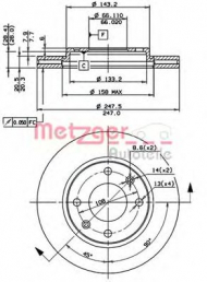 Тормозной диск METZGER 24249 E