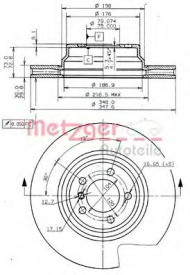 Тормозной диск METZGER 24889