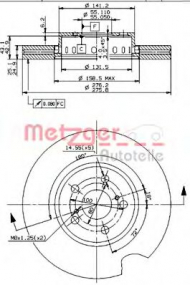 Тормозной диск METZGER 6887.10