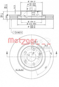 Тормозной диск METZGER 25090 V