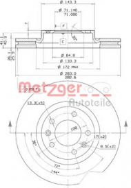 Тормозной диск METZGER 27602