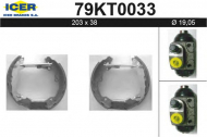 Комлект тормозных накладок ICER 79KT0033