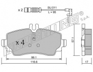 Комплект тормозных колодок TRUSTING 319.0W