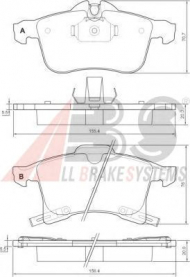 Комплект тормозных колодок A.B.S. 37361 OE