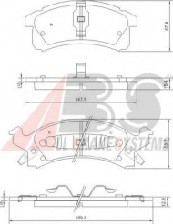 Комплект тормозных колодок A.B.S. 38506