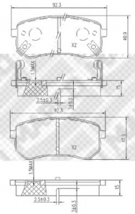 Комплект тормозных колодок MAPCO 6816