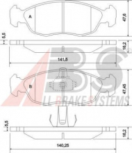 Комплект тормозных колодок A.B.S. 36978 OE