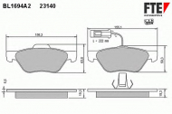 Комплект тормозных колодок FTE BL1694A2