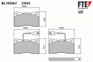Комплект тормозных колодок FTE BL1659A2