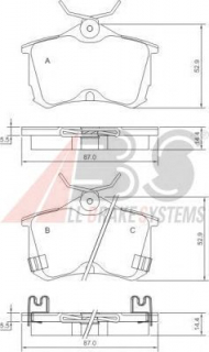 Комплект тормозных колодок A.B.S. 37175 OE