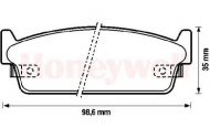 Комплект тормозных колодок BENDIX 572153B