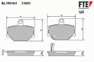 Комплект тормозных колодок FTE BL1691A4