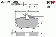 Комплект тормозных колодок FTE BL1594A4