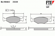 Комплект тормозных колодок FTE BL1664A2