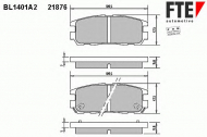 Комплект тормозных колодок FTE BL1401A2