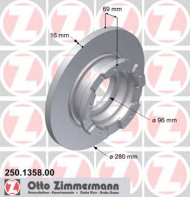 Тормозной диск ZIMMERMANN 250.1358.00