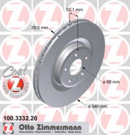 Тормозной диск ZIMMERMANN 100.3332.20