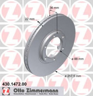 Тормозной диск ZIMMERMANN 430.1472.00