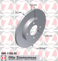 Тормозной диск ZIMMERMANN 600.1158.00