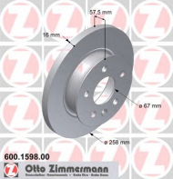Тормозной диск ZIMMERMANN 600.1598.00
