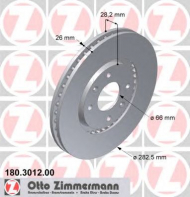 Тормозной диск ZIMMERMANN 180.3012.00