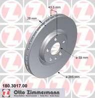Тормозной диск ZIMMERMANN 180.3017.00