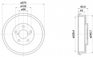 Тормозный барабан HELLA 8DT 355 300-911