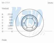 Тормозной диск KAVO PARTS BR-3703