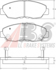 Комплект тормозных колодок A.B.S. 36722 OE
