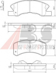 Комплект тормозных колодок A.B.S. 37490