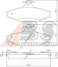 Комплект тормозных колодок A.B.S. 38295 OE