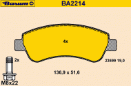 Комплект тормозных колодок BARUM BA2214