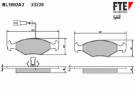 Комплект тормозных колодок FTE BL1662A2
