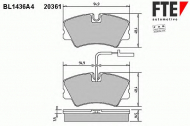 Комплект тормозных колодок FTE BL1436A4