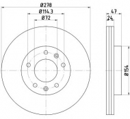 Тормозной диск HELLA 8DD 355 102-451