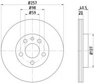 Тормозной диск HELLA 8DD 355 105-621