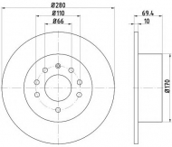 Тормозной диск HELLA 8DD 355 103-901