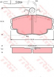 Комплект тормозных колодок TRW GDB114