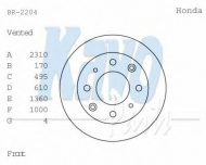 Тормозной диск KAVO PARTS BR-2204