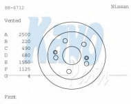 Тормозной диск KAVO PARTS BR-6712