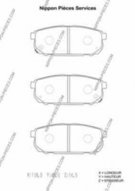 Комплект тормозных колодок NPS K361A03