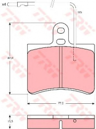 Комплект тормозных колодок TRW GDB315