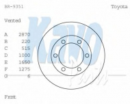 Тормозной диск KAVO PARTS BR-9351
